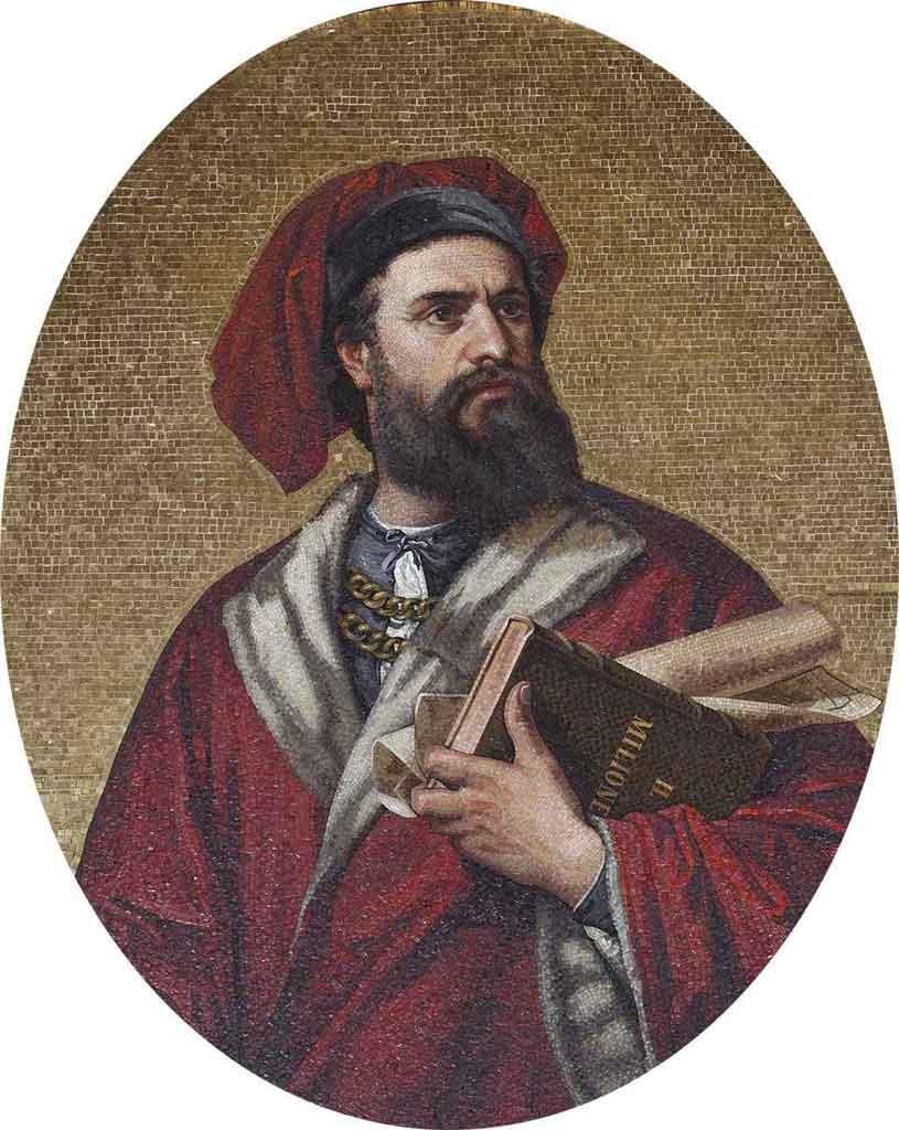 Portrait illustration of Marco Polo, Venetian merchant and explorer