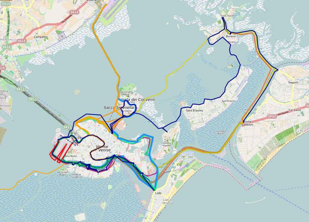 ヴェネツィアの島々やラグーンを結ぶACTV水上バス網
